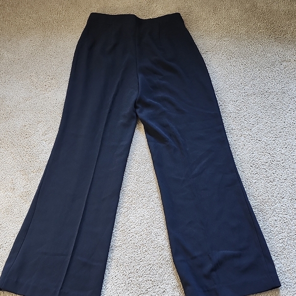 Tahari Navy Wide Leg Pants with Gold Accents - Picture 4 of 6